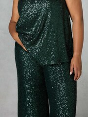Live Unlimited Curve Green Sequin Trousers - Image 5 of 6