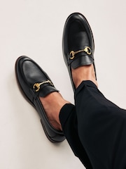 Black Loafers With Snaffle Trim - Image 1 of 8
