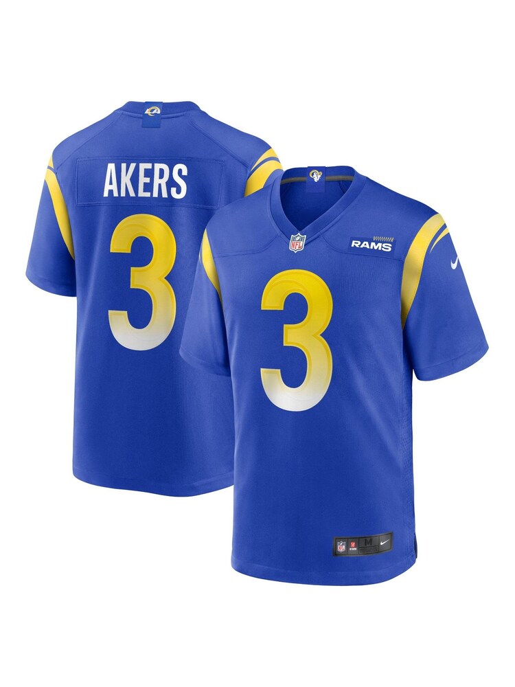 Fanatics Blue Los Angeles Rams Game Team Colour Cam Akers Jersey - Image 1 of 3