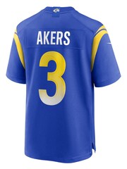 Fanatics Blue Los Angeles Rams Game Team Colour Cam Akers Jersey - Image 3 of 3