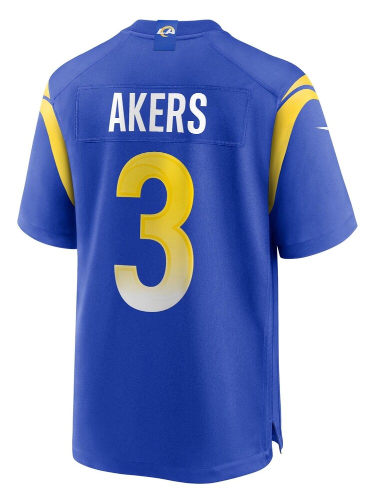 Fanatics Blue Los Angeles Rams Game Team Colour Cam Akers Jersey - Image 3 of 3