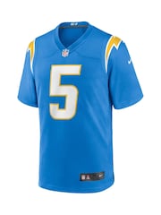 Fanatics Blue Los Angeles Chargers Game Team Colour Jersey - Tyrod Taylor Youth - Image 2 of 3