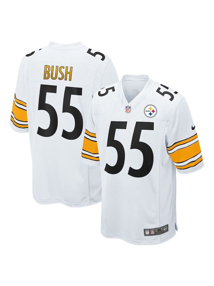 Fanatics Pittsburgh Steelers Road Game Devin Bush White Jersey - Image 1 of 3