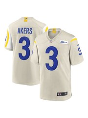 Fanatics Grey Los Angeles Rams Game Road Cam Akers Jersey - Image 1 of 3