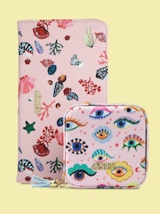 Eleanor Bowmer Pink Eye Print Jewellery Box and Travel Wallet - Image 1 of 3