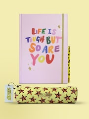 Eleanor Bowmer Pink B5 Notebook With Pen And Pen Case - Image 1 of 1