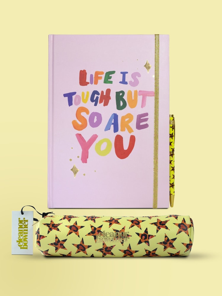 Eleanor Bowmer Pink B5 Notebook With Pen And Pen Case - Image 1 of 1