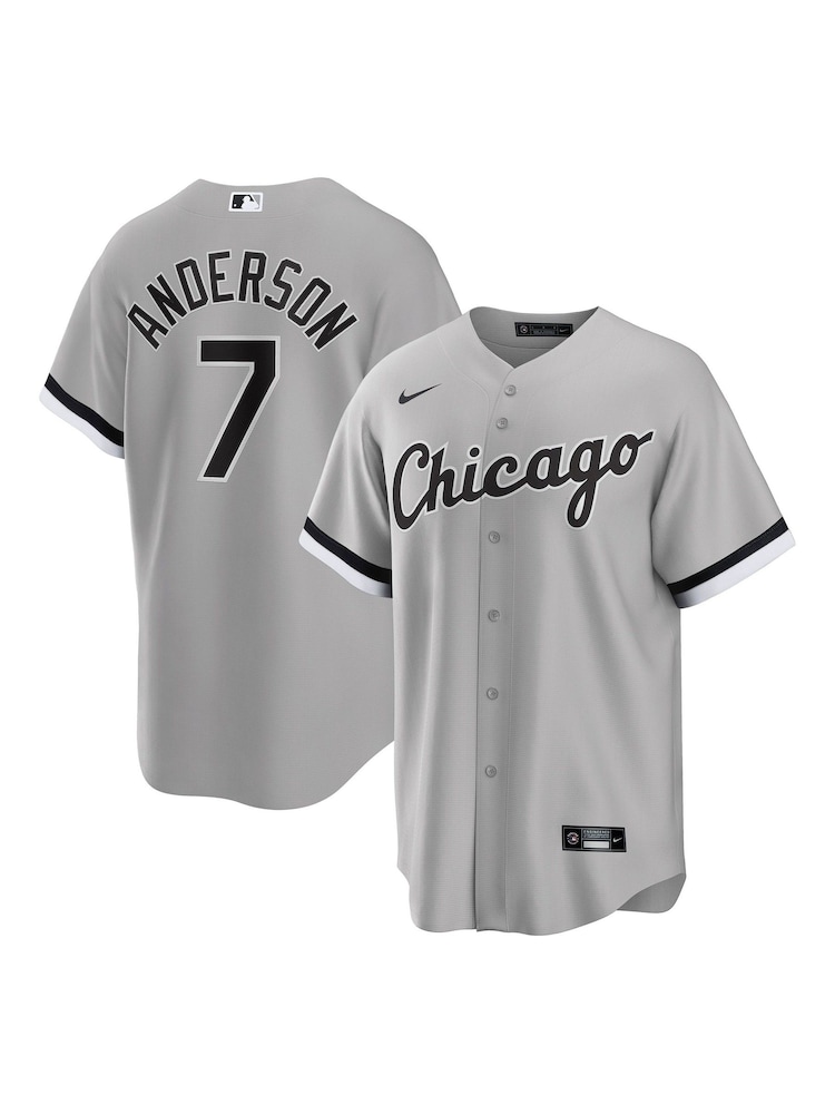 Fanatics Grey Chicago Sox Official Replica Road Jersey With Anderson 7 Printing - Image 1 of 1