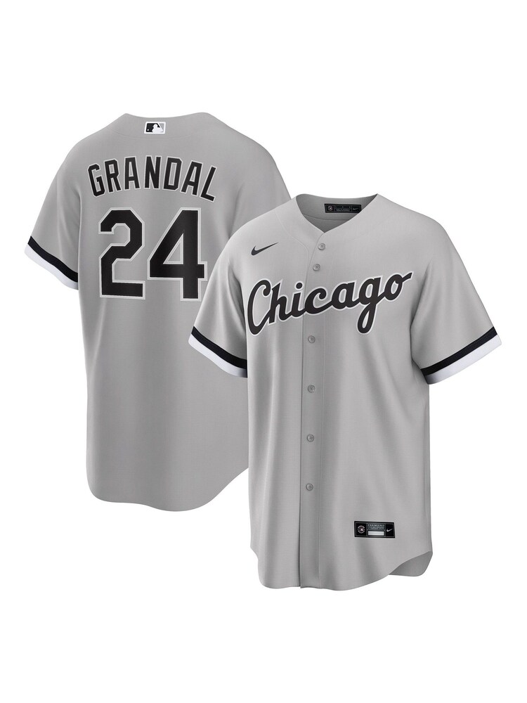 Fanatics Grey Chicago Sox Official Replica Road Jersey With Grandal 24 Printing - Image 1 of 3 Fanatics Grey Chicago Sox Official Replica Road Jersey With Grandal 24 Printing - Image 1 of 3