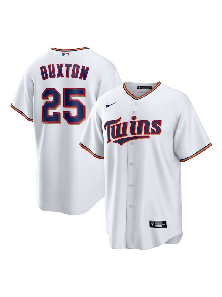 Fanatics Minnesota Twins Official Replica Home White Jersey with Buxton 25 Printing - Image 1 of 3
