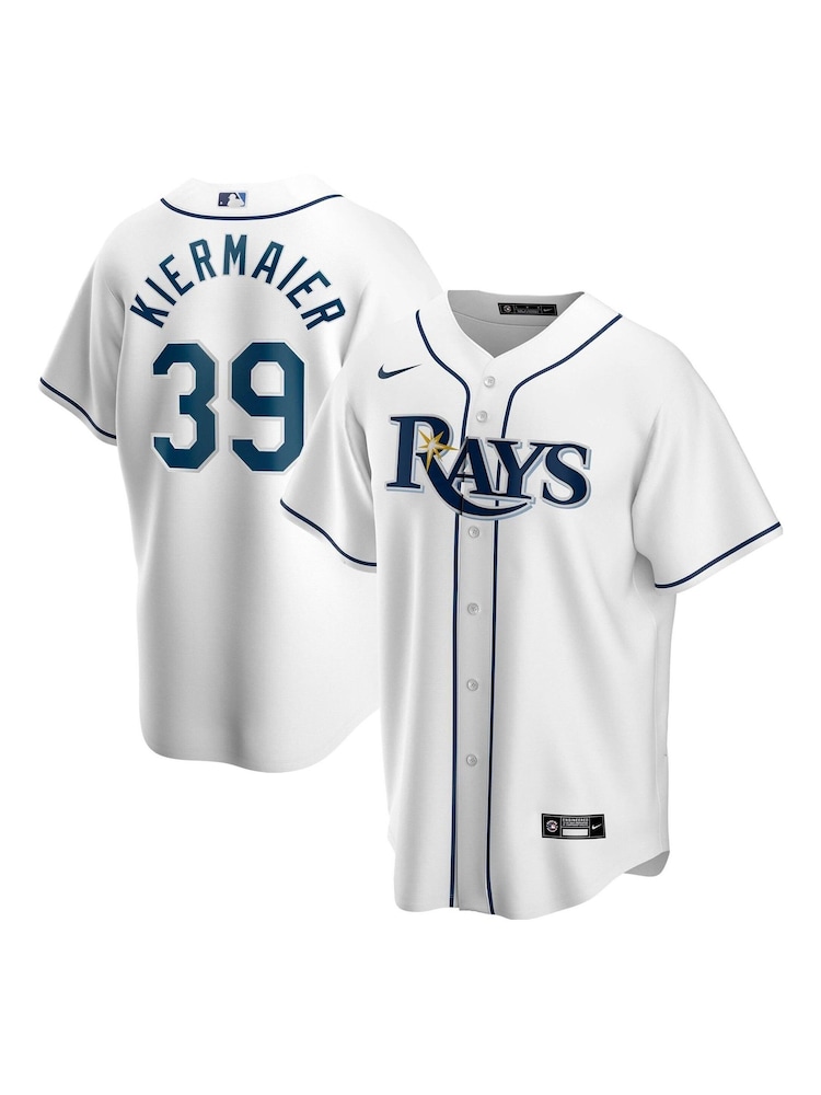 Fanatics Tampa Bay Rays Official Replica Home White Jersey With Kiermaier 39 Printing - Image 1 of 2 Fanatics Tampa Bay Rays Official Replica Home White Jersey With Kiermaier 39 Printing - Image 1 of 2