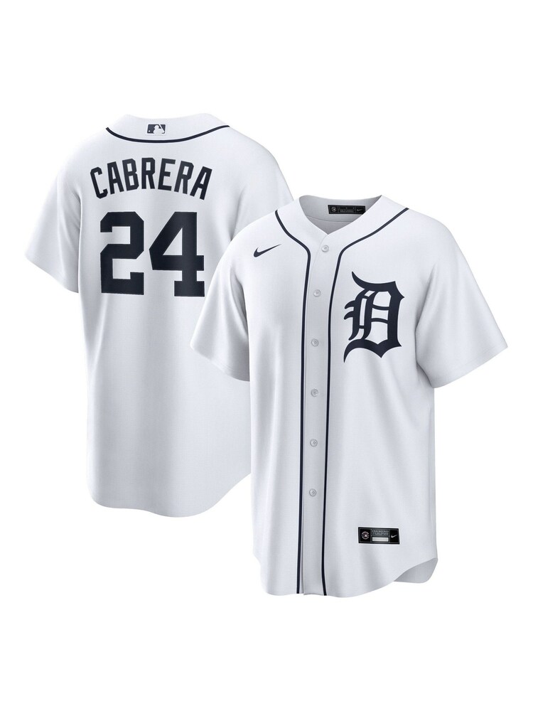 Fanatics Detroit Tigers Official Replica Home White Jersey With Cabrera 24 Printing - Image 1 of 3 Fanatics Detroit Tigers Official Replica Home White Jersey With Cabrera 24 Printing - Image 1 of 3