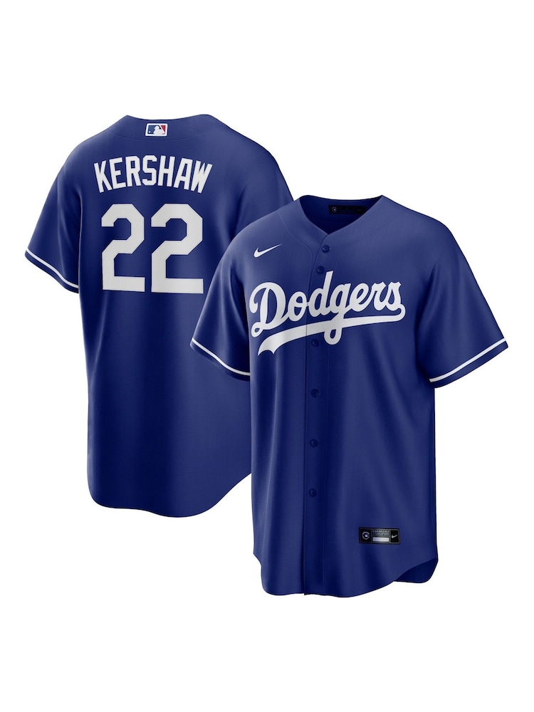 Fanatics Blue Los Angeles Dodgers Official Replica Alternate Jersey With Kershaw 22 Printing - Image 1 of 3 Fanatics Blue Los Angeles Dodgers Official Replica Alternate Jersey With Kershaw 22 Printing - Image 1 of 3