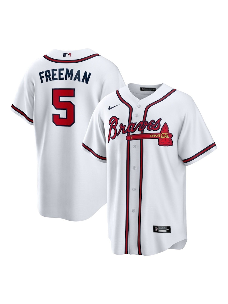 Fanatics Atlanta Braves Official Replica Home White Jersey With Freeman 5 Printing - Image 1 of 3