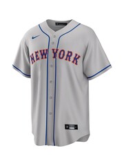 Fanatics Grey New York Mets Official Replica Road Jersey With Lindor 12 Printing - Image 2 of 3