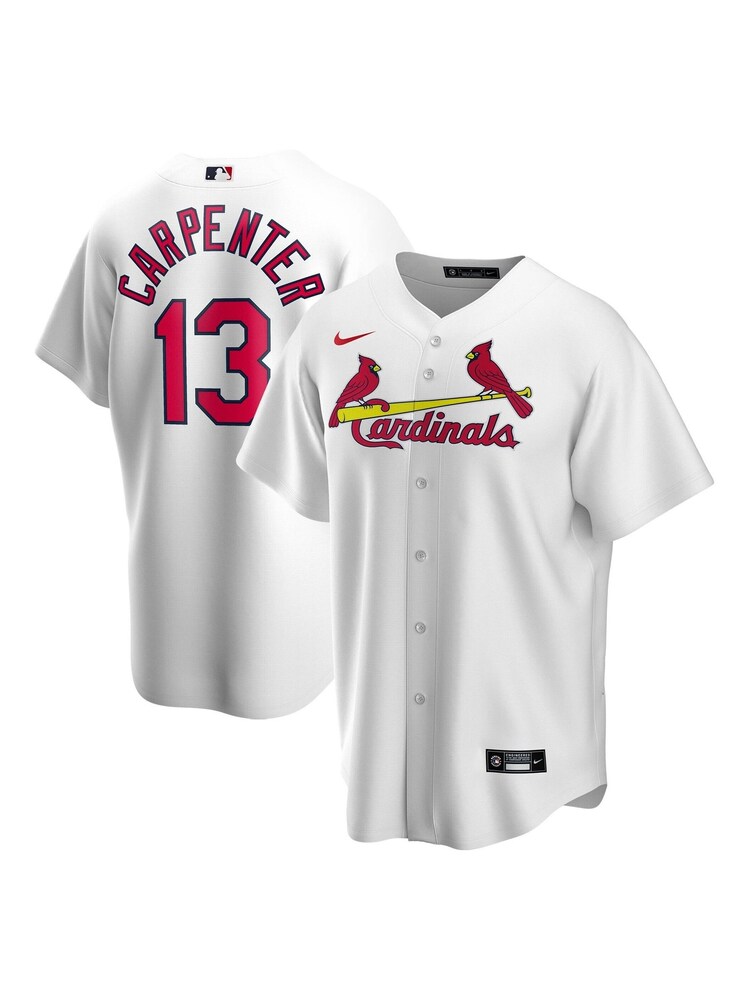 Fanatics St. Louis Cardinals Official Replica Home White Jersey with Carpenter 13 Printing - Image 1 of 3 Fanatics St. Louis Cardinals Official Replica Home White Jersey with Carpenter 13 Printing - Image 1 of 3