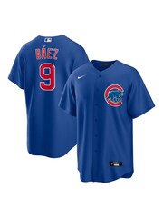 Fanatics Blue Chicago Cubs Official Replica Alternate Jersey with Baez 9 Printing - Image 1 of 3