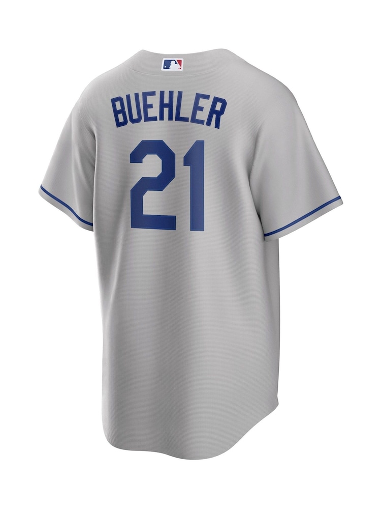 Fanatics Grey Los Angeles Dodgers Official Replica Road Jersey with Buehler 21 Printing - Image 3 of 3 Fanatics Grey Los Angeles Dodgers Official Replica Road Jersey with Buehler 21 Printing - Image 3 of 3