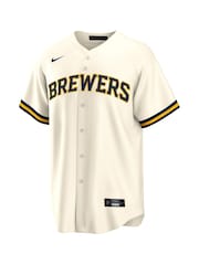 Fanatics Milwaukee Brewers Official Replica Home White Jersey with Cain 6 Printing - Image 2 of 3
