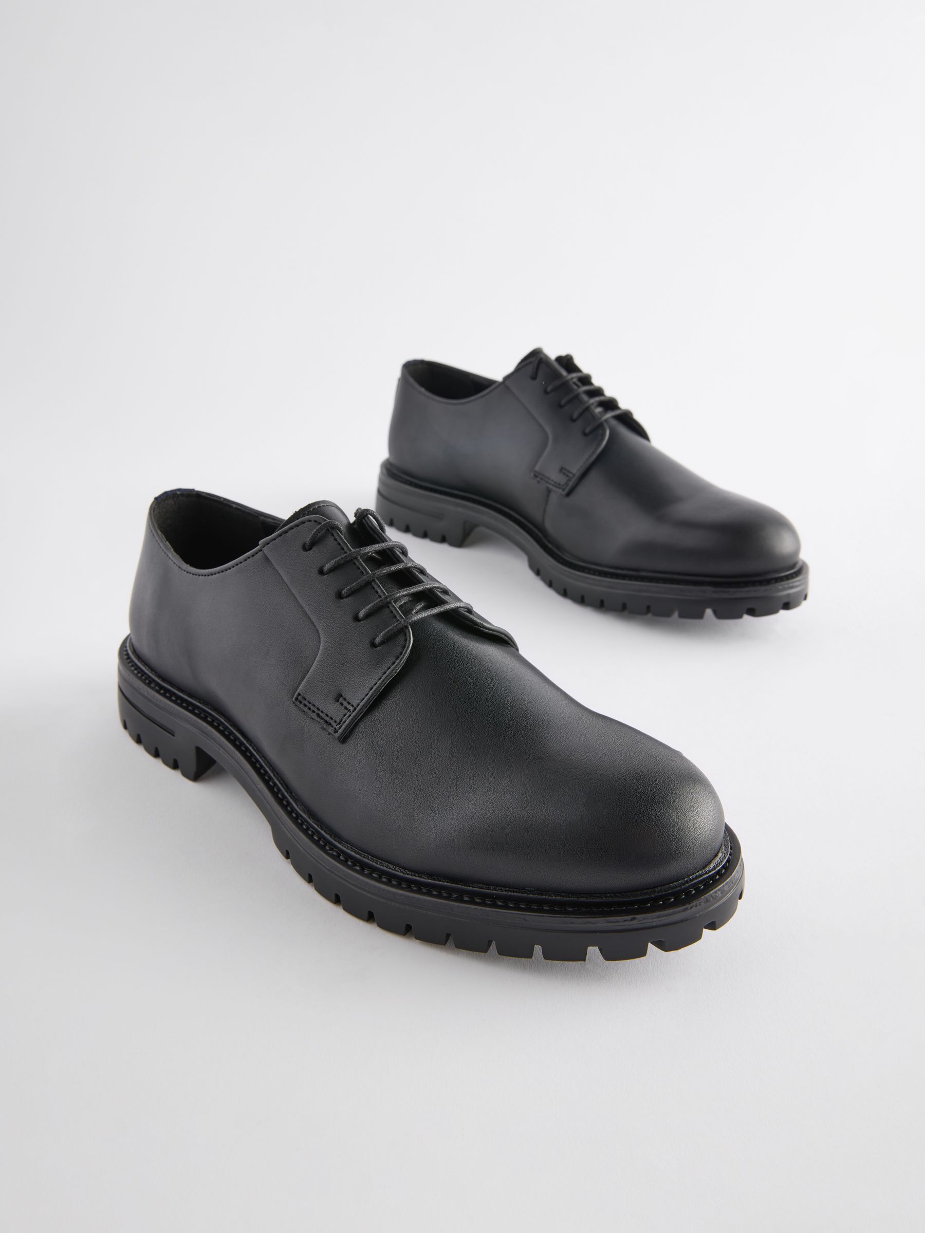 Buy Black Leather Cleated Sole Derby Shoes from Next USA
