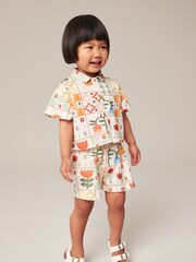 Multi Patchwork Print 100% Cotton Shirt and Shorts Set (3mths-7yrs) - Image 1 of 7
