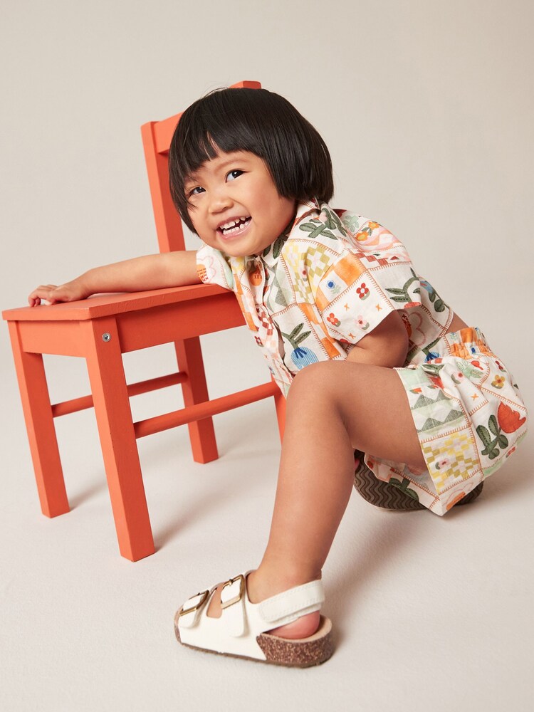 Multi Patchwork Print 100% Cotton Shirt and Shorts Set (3mths-7yrs) - Image 2 of 7