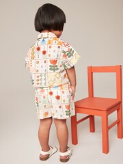 Multi Patchwork Print 100% Cotton Shirt and Shorts Set (3mths-7yrs) - Image 3 of 7