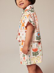 Multi Patchwork Print 100% Cotton Shirt and Shorts Set (3mths-7yrs) - Image 4 of 7