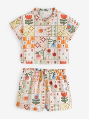 Multi Patchwork Print 100% Cotton Shirt and Shorts Set (3mths-7yrs) - Image 5 of 7