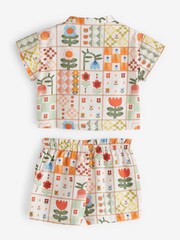 Multi Patchwork Print 100% Cotton Shirt and Shorts Set (3mths-7yrs) - Image 6 of 7