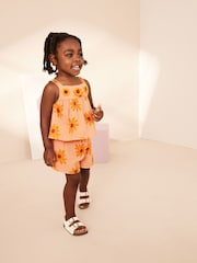 Orange Sunflower Co-Ord 100% Cotton Top and Shorts (3mths-7yrs) - Image 2 of 7