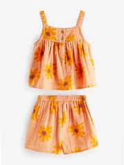 Orange Sunflower Co-Ord 100% Cotton Top and Shorts (3mths-7yrs) - Image 6 of 7