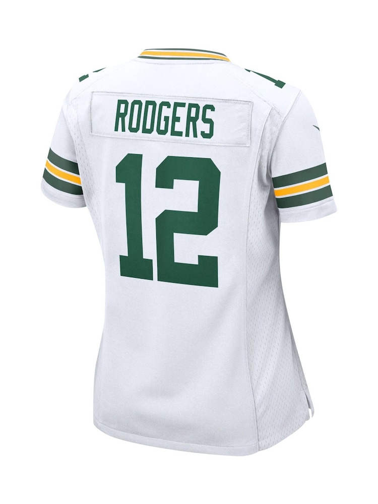Green Bay Packers Road Game White Jersey - Aaron Rodgers Womens - Image 3 of 3