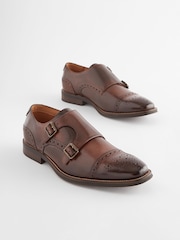 Brown Double Monk Shoes - Image 1 of 6