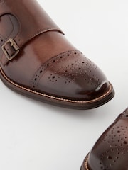 Brown Double Monk Shoes - Image 6 of 6