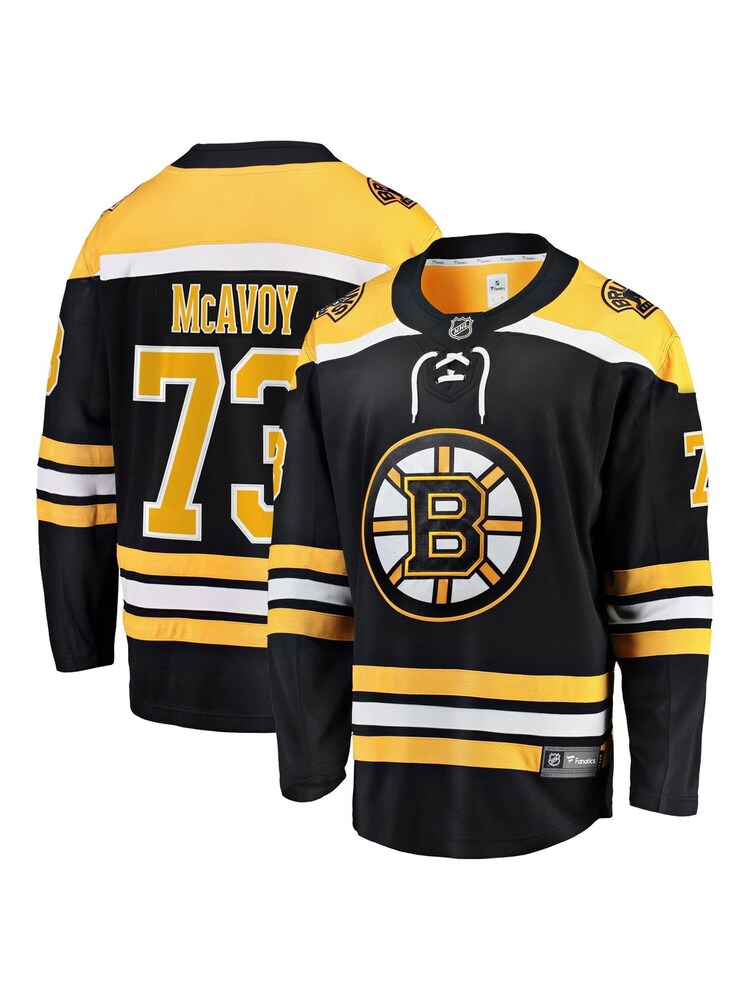 Fanatics Boston Bruins Fanatics Branded Home Breakaway Black Ice Hockey Jerseys- Charlie McAvoy - Image 1 of 3