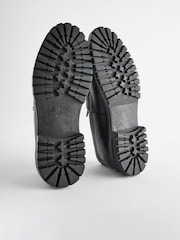 Black Leather Cleated Saddle Loafers - Image 5 of 6
