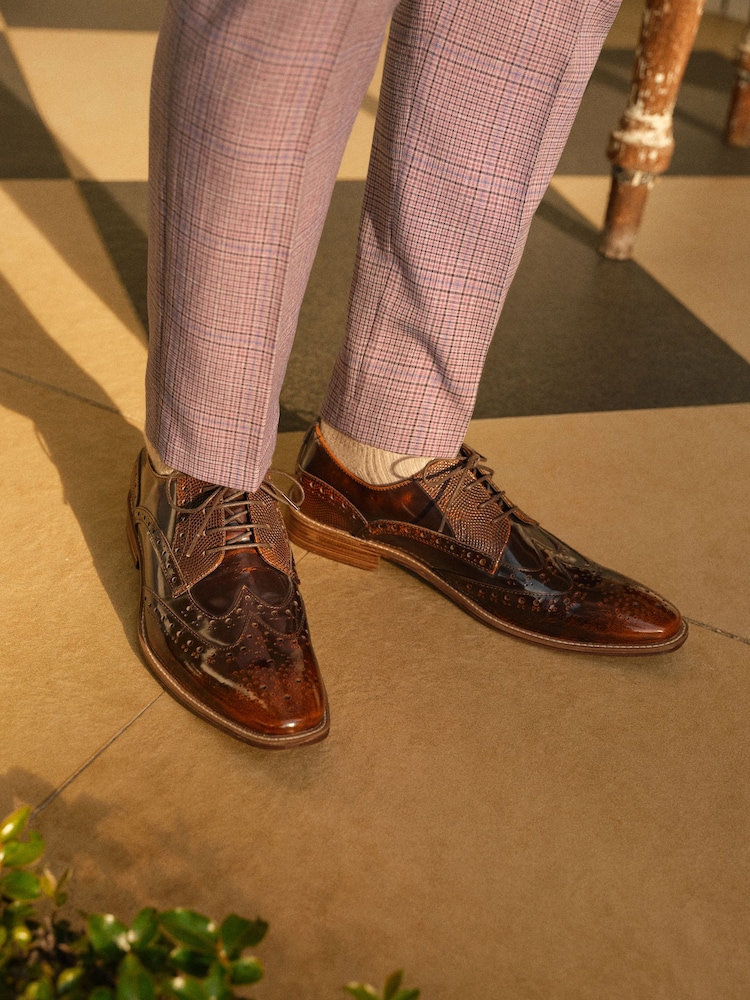 rjava - Svetleči brogue čevlji Gloss - Slika 1 iz 7