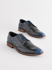Mornarsko modra - Svetleči brogue čevlji Gloss - Slika 1 iz 6