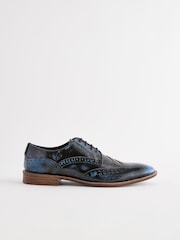 Mornarsko modra - Svetleči brogue čevlji Gloss - Slika 2 iz 6
