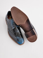 Mornarsko modra - Svetleči brogue čevlji Gloss - Slika 3 iz 6