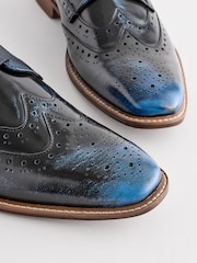Mornarsko modra - Svetleči brogue čevlji Gloss - Slika 5 iz 6