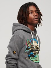 Superdry Grey Japanese Vintage Logo Graphic Hoodie - Image 3 of 6