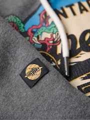 Superdry Grey Japanese Vintage Logo Graphic Hoodie - Image 5 of 6
