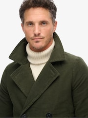 Superdry Green The Merchant Store Moleskin Pea Coat - Image 4 of 7