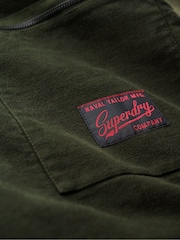 Superdry Green The Merchant Store Moleskin Pea Coat - Image 7 of 7