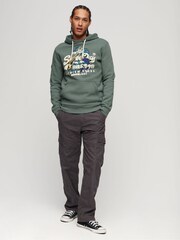 Superdry Green Japanese Vintage Logo Graphic Hoodie - Image 2 of 4
