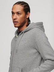 Superdry Grey/White Essential Logo Zip-Up Hoodie - Image 3 of 6