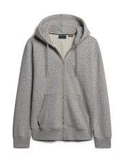 Superdry Grey/White Essential Logo Zip-Up Hoodie - Image 4 of 6