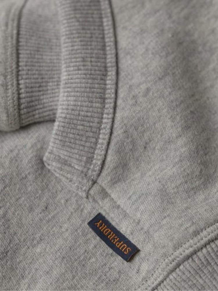 Superdry Grey/White Essential Logo Zip-Up Hoodie - Image 6 of 6
